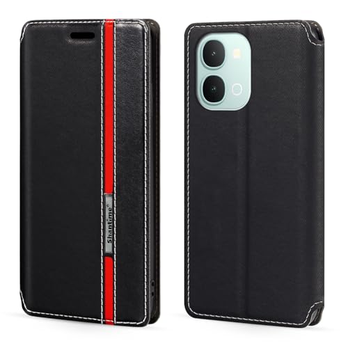 Shantime �N���V�b�N�X�g���C�v���U�[���P�[�X Vivo iQOO Z11X 5G i2507 �Ƃ̌݊������� �B���}�O�l�b�g �J�[�h���[ �R���g���X�g�z�F�f�U�C��(�u���b�N)