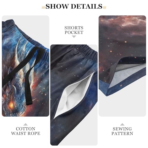 Men's Short Pajama Bottoms Dragon Cloud Monster Home Casual Sleep Pants3