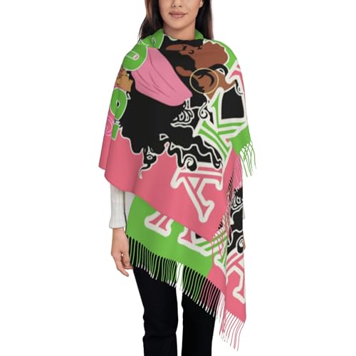 Aka Scarf Sorority Gifts For Women'S Scarf Super Soft Wrap For Long Large Warm With Tassel2