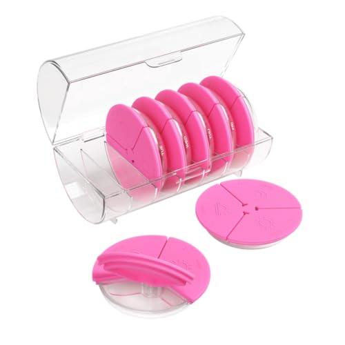 Image of Ezy Dose Weekly (7-Day) AM /PM Pill Organizer, Medicine Planner, Pink | Daily Vitamin Box & Supplement Planner, 3 Times a Day, Round Removable Compartments, Easy to Use, Travel-Friendly, BPA-Free
