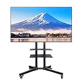 Soporte TV Pie para, Carro de TV con ruedas portátil de fábrica con ruedas y bandejas, soporte de TV móvil para pantalla plana de 32-65 pulgadas, LED, Lcd, plasma, TV curvo, carga 45 kg (Tamaño: altur
