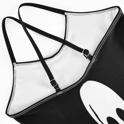 Pirate Flag Black Girls One Piece Swimsuit Beach Swimwear Quick Dry Kids Bathing Suits 5-6T4