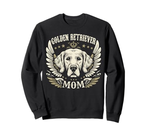 Golden Retriever Mom Biker Wings, amanti della moto, stile retrò Felpa