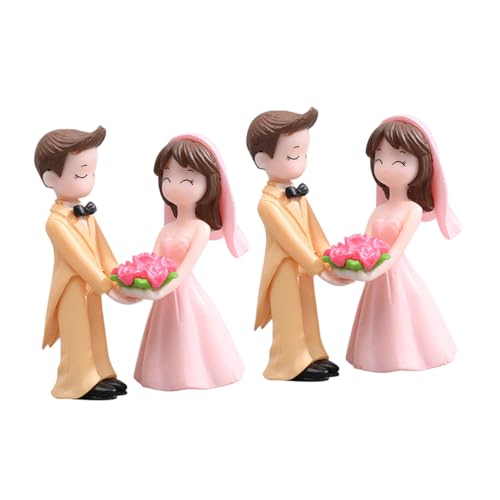 KESYOO 2pairs Couples Miniature Figurines Couples Statue Wedding Cake Toppers Home Decor