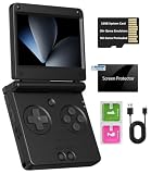 RG SP Retro Handheld Game Console , RGSP Flip Portable Game Console 3.4 Inch IPS Screen H700 Linux 64-bit System Support WiFi Bluetooth 16G SD Card 30+ Game Emulators No Game Preloaded(Graphite)