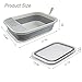 chuyouan Collapsible Kitten Litter Box, 17.7 x 13.4 x 5 inch Open Cat Potty Pan with Scoop Foldable Shallow Cat Toilet Anti-Splashing Low Entrance Travel Litter Box with Falling Sand Pedal Grey