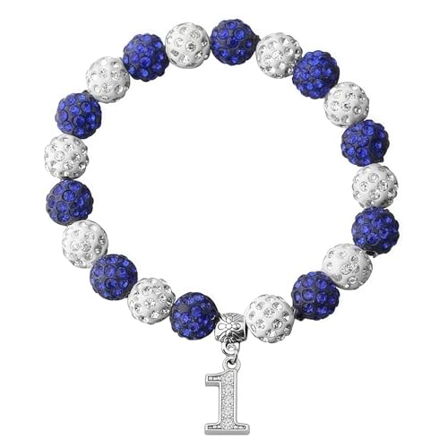 SANQINGER Crystal Rhinestone Bracelet for Men Women, Blue & White