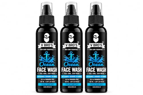 V BRO'S Ocean Face Wash for Men, Pack of 3 · 100 ml (300 ml total) - Image 2