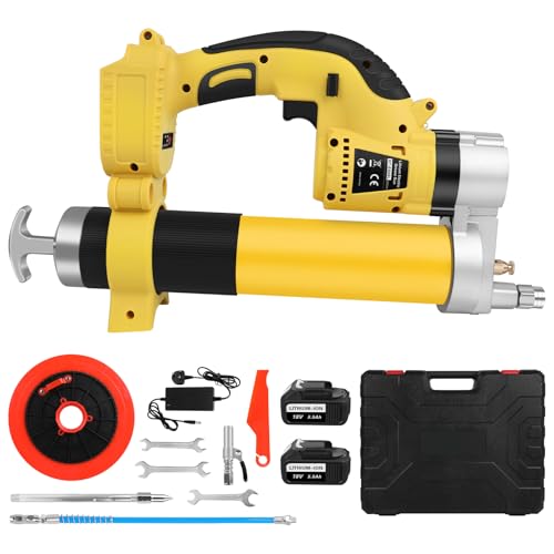 ASUNCELL Engrasadora a Batería 18V, Engrasadora Eléctrica con 2 * 5.5AH Baterías y Cargador, 8000 PSI de Presión, Kit Completo de Pistola de Engrase, para Engrasar Equipo Pesado