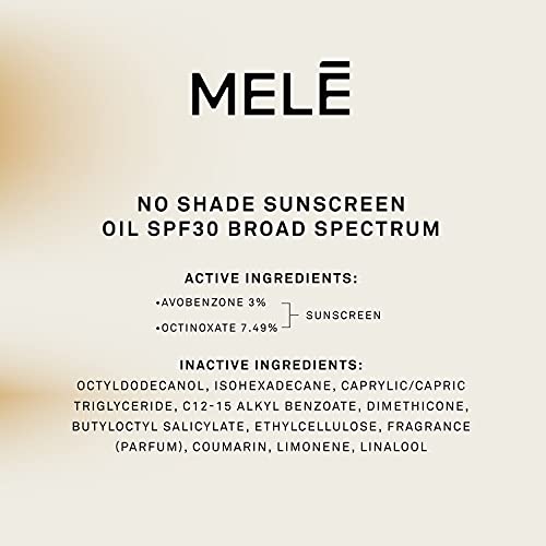 Mele Sunscreen Oil For Uv Protection No Shade Spf 30 Blends In Without A Trace 1 Oz, White #TOP6