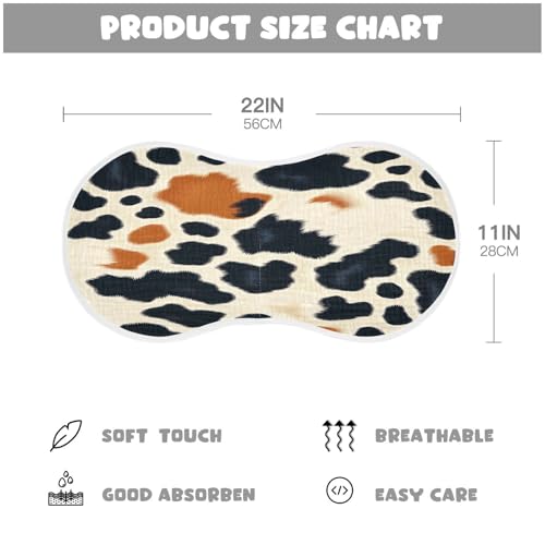Brown Cow Print Burp Cloths Cotton Baby Washcloths,Large 22x11in Burping Cloth Absorbent and Soft for Newborn Baby Boys and Girls,2 Pack4