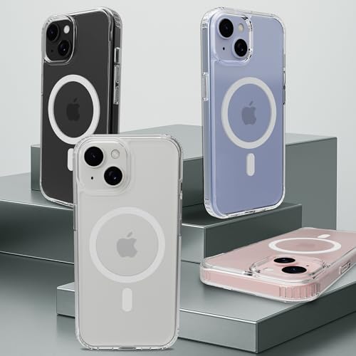 Image of Magnetic iPhone 14 /13 case,Compatible with Magsafe, Military-Grade Protection,Slim Translucent Matte Shockproof with Anti-Scratch Anti-Fingerprint Phone Cover (Transparent, iPhone 14 /13)