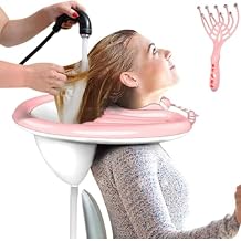 Portable Inflatable Hair Washing Basin for Bedridden - Wash Hair Inflatable Shampoo Bowl with Scalp Massager For Elderly,Disabled,Injured,Ideal Inflatable Sink 1 Shampoo Basin+ 1 Scalp Massager