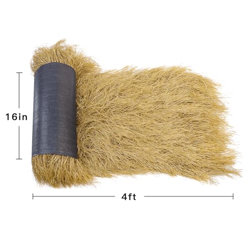 Tiki Thatch Grass Roof, Mexican Artificial Straw Roll for Tiki Bar Hut Party Garden Fence Patio DIY Crafts,Palapa Thatch Roofing Duck Blind Grass Hay Bales for Decoration (Yellow, 48" x 16") by NAHARO - Used condition - Image 5