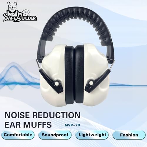 Image of SAFEBUILDER Ear Muffs Noise Reduction SNR 33dB Adjustable Lightweight Safety Earmuffs Sound Proof Noise Cancelling ANSI