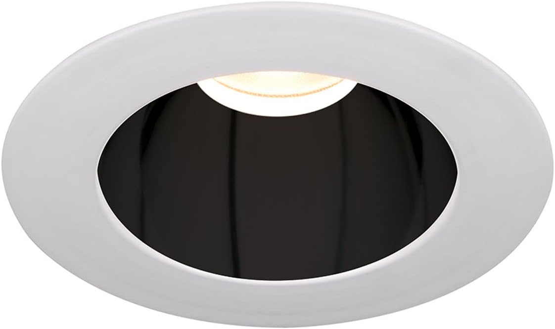 WAC Lighting HR3LEDT118PS927BWT Tesla Pro 3.5" LED Round Open Reflector Trim with Light Engine 2700K Narrow Beam 90CRI, Black White