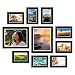 Produktbild HIGEDI - Modernes Bilderrahmen Set - 10x Bilderrahmen schwarz - Recyclebare Fotorahmen Collage - Stabile MDF Rahmen mit Acrylglas - 2x 23x28x1,2cm und 8x13x18x1,2cm - Inkl. Haken und Reinigungstuch