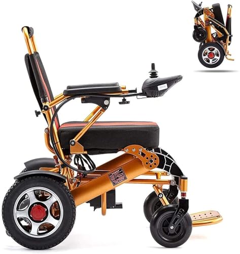 Silla de ruedas eléctrica para adultos, scooter plegable ligero todo terreno, motor doble, batería de litio de 12 A para una fácil movilidad