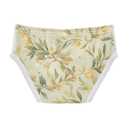 KLL Green Branch Olive Seamless Pattern Little Boys Comfort Underwear Cute Children Panties2