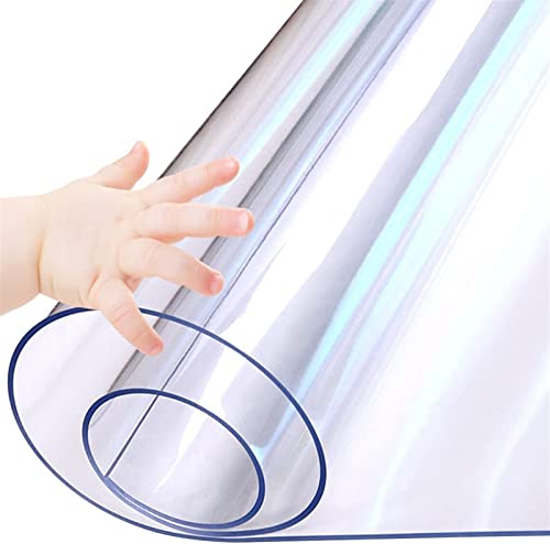 Stuhlmatte for Teppichböden, durchsichtige Kunststoff-Bodenmatte, dicker Esstischschutz, Holzmöbel, Kaffeeabdeckung, Schreibtischplatte, Tischplatte, Arbeitsplatte, abwischbare, wasserdichte PVC-Vinyl Cover