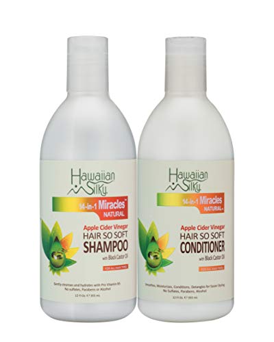 Apple Cider Vinegar Shampoo + Conditioner Duo With Black Castor Oil, 12 Fl Oz By Hair So Soft 14-In-1 Miracles #TOP22