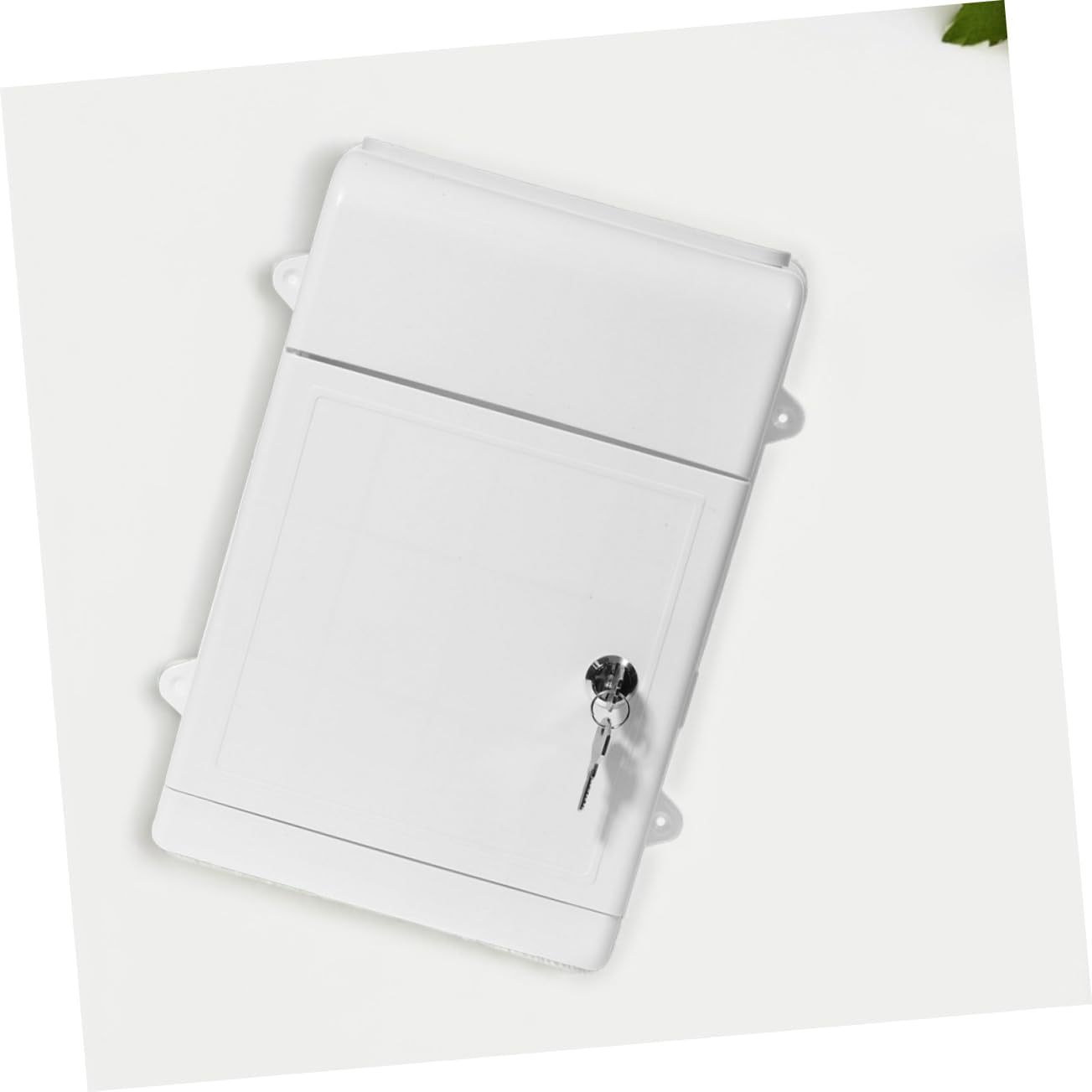 ARTIBETTER 2set Wall Mount Mailbox Lockable White Mailboxes Outdoor Rainproof Suggestion Box for Office and Residential