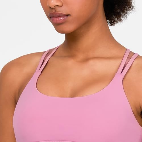 Image of YITTY Active Women's Ultraluxe Strappy Medium Impact Bra, Athleisure, 4-Way-Stretch
