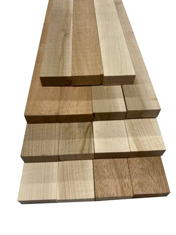Exotic Wood Zone | Combo Pack of 15 Cutting Board Blocks of Hard Maple, African Mahogany, Ambrosia | ¾ x 2 x 36 inches