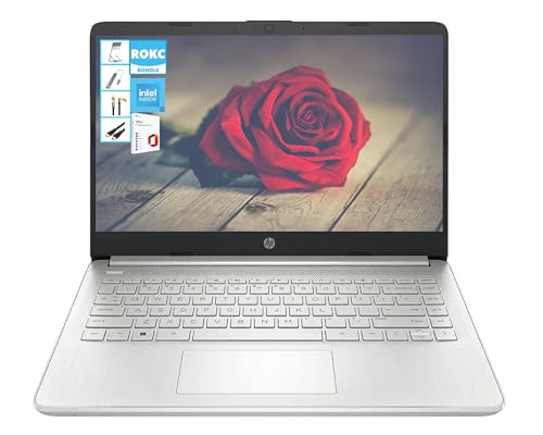 Image of HP AI-Powered 14 inch HD Laptop with Microsoft Office and 1TB Cloud Storage Included for 1-Year| 4GB RAM|128GB SSD| Intel 4-Core CPU| Webcam| Wi-Fi| Bluetooth|Ultra Light|Win 11| RK Bundle| Silver