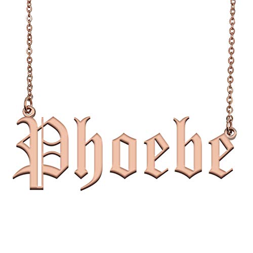 HUAN XUN Personalized Custom Made Tiny Name Necklace for Women Phoebe