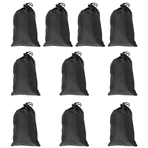 Aufbewahrungsbeutel Packbeutel, 10 Stück, 16–20 Cm, Reise Wasserdicht, Schwarz, Tragetasche, Polyester-Beutel, Taschen, Springseil, Oxford-Stoff für Kleine Dinge, Sporttasche