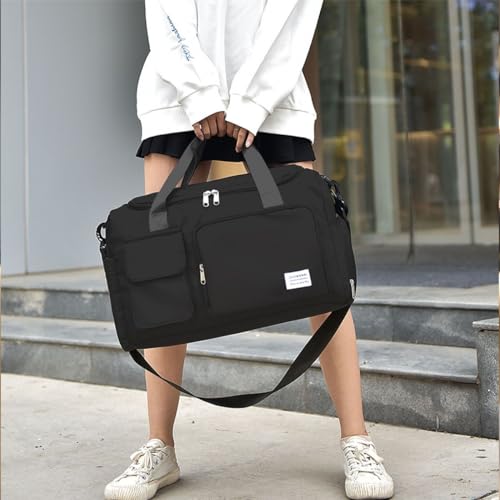 Bolsa Feminina de Academia Esporte Mala de Viagem Masculina Feminina Fitness (Preto)