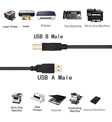 6Ft Usb Cable For Hp Officejet 4630 E-All-In-One Inkjet Printer #TOP2