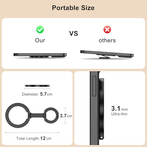 Handy Ring Halterung Magnetisch für Magsafe Fingerhalter für iPhone 17 Pro Max 16 Plus 15 14 13 12, MagSafe Ring Stand Ringhalter Handy Griff Halter für Samsung S26 S25 S24 S23 A16 A17 A35 A55 A56 5G