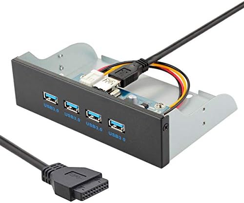 Xiwai USB 3.0 HUB 4 Ports Front Panel to Motherboard 20Pin Connector Cable for 5.25" CD-ROM Bay