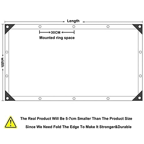 WZYJLyds Pergola Side Curtains Transparent Water Proof Tarpaulin Outdoor Curtains with Eyelets PVC 0,5mm for Pergola, Terrace, Tent Side Curtains - Image 6
