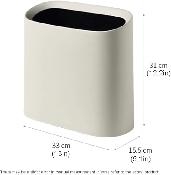 Trash Can Slim Plastic Trash Can Without Lid,Double Barrel Garbage Can,Small Rectangular Garbage Bin for Bathroom,Kitchen,Office,Dorm Wastebasket (Color : Blue)