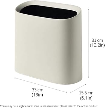 Trash Can Slim Plastic Trash Can Without Lid,Double Barrel Garbage Can,Small Rectangular Garbage Bin for Bathroom,Kitchen,Office,Dorm Wastebasket (Color : Blue)