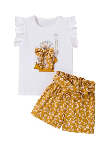 Image of Girls Summer Outfits Cute Sleeveless Top High Waisted Short Sets with Pockets Teen Girl Clothes Size 6-14 T