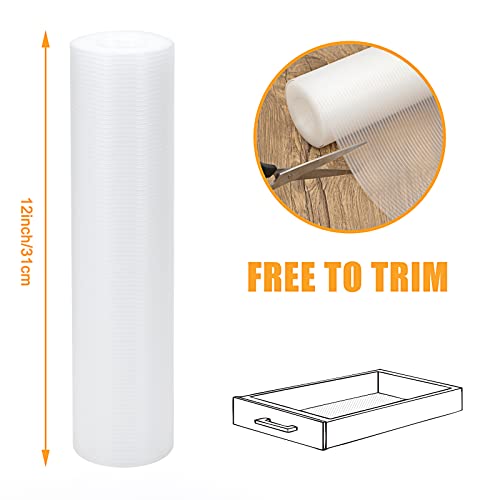Bakhuk Shelf Liner For Kitchen Cabinets, 2 Rolls Of 12 Inches X 25 Ft, Non Adhesive Cabinet Liner, Double Sided Non-Slip Drawer Liner, Clear Ribbed Washable Refrigerator Mats For Pantry Cabinet #TOP1