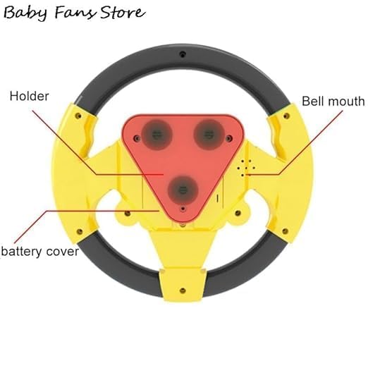 Image of Kids Driving Steering Wheel Funny Interactive Driving Wheel with Music (YELLOW)