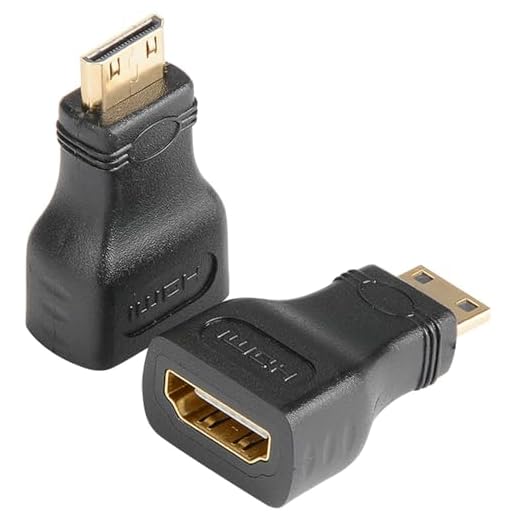 J&D Mini HDMI-adapter (2-pack), guldpläterad HDMI-hona till mini HDMI-hanadapter kompatibel med digitalkamera videokamera surfplatta laptop