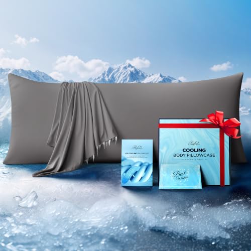 Frost gray 20x54 in cooling pillowcase with hidden zipper — the closure keeps a loose insert from shifting out at night
