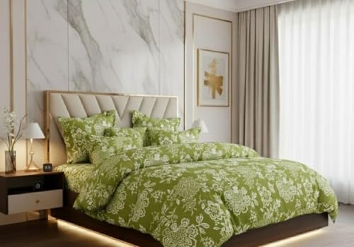 Image of 220 GSM Ultra-Soft Luxury AC Comforter Set Double Bed | 90x100 Inch | Includes 1 Comforter, 1 Bedsheet & 2 Pillow Covers | All-Season Premium Bedding Set (Aarchid Green)
