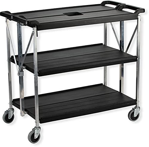 Carlisle Foodservice Products Sbc203103 Fold "N Go Polyethylene Cart, 350 Lbs Capacity, 31" Length X 20" Width Shelf, Black #TOP2