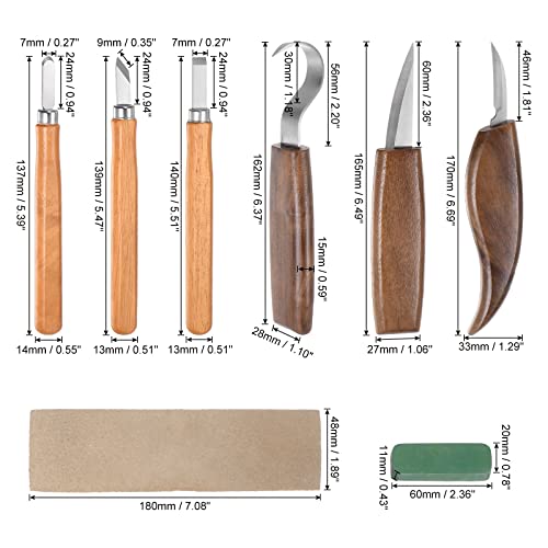 Cuchillo tallado madera de alta precisión con mango ergonómico y bolsa para carpintero 3