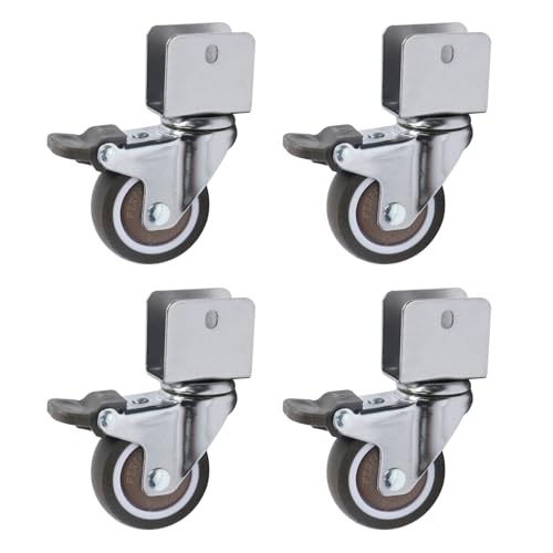 Crapyt 4 Pcs 2" Caster Wheels, 360° Ball Bearing Plate Swivel Castors Wheel