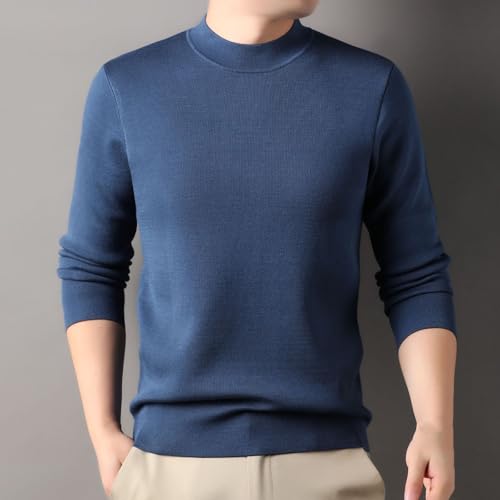 Autumn and Winter Men's Half High Collar Warm Sweater Leisure Knitted Underwear3