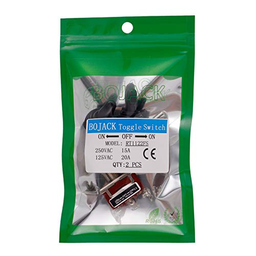 Bojack Rt1122Fs Toggle Switch 125V 20A Momentary Automatic Reset Switches 250V 15A Spst On -Off- On 3 Terminal Pin Rocker Switch With Metal Waterproof Cap (Pack Of 2 Pcs) #TOP4