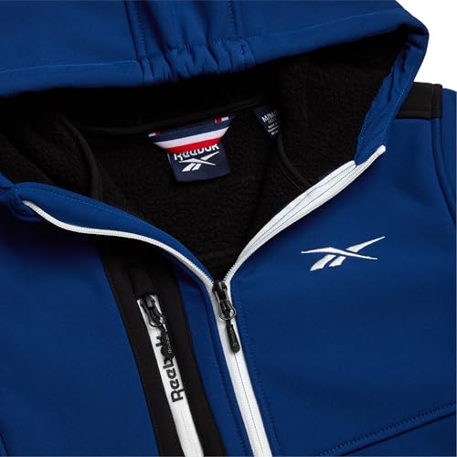 Image of Reebok Boys Softshell Jacket, Sherpa Fleece Lined Hooded Windbreaker